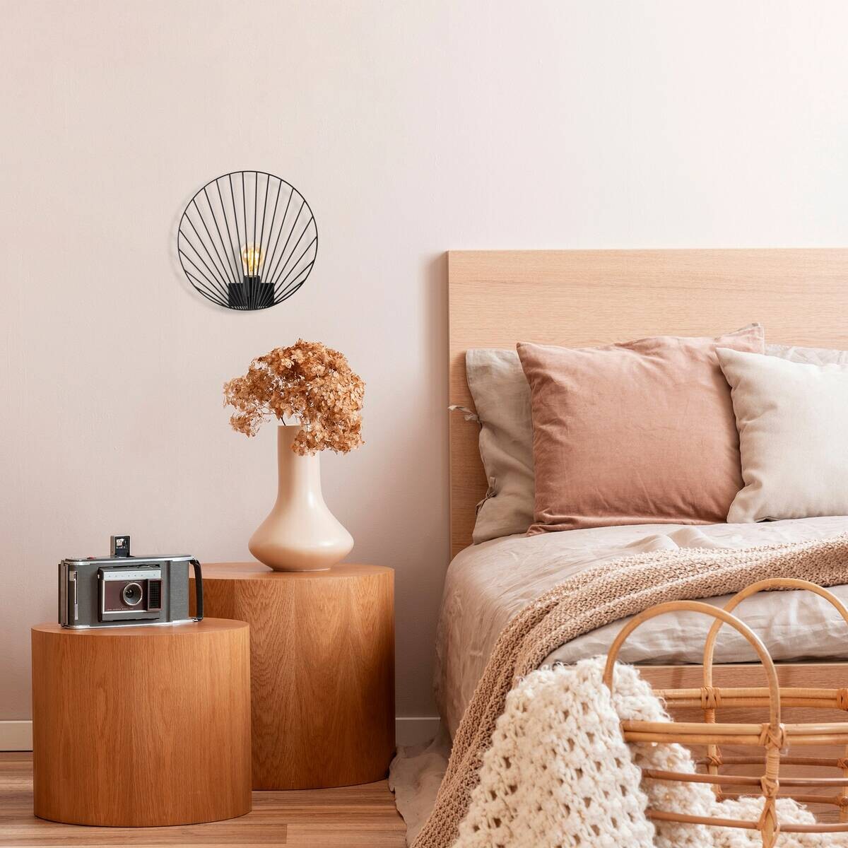 Opviq Wandleuchte Byisoo schwarz Metall B/H/T/L/D: ca. 12x30x12x30x30 cm E27 1 Brennstellen