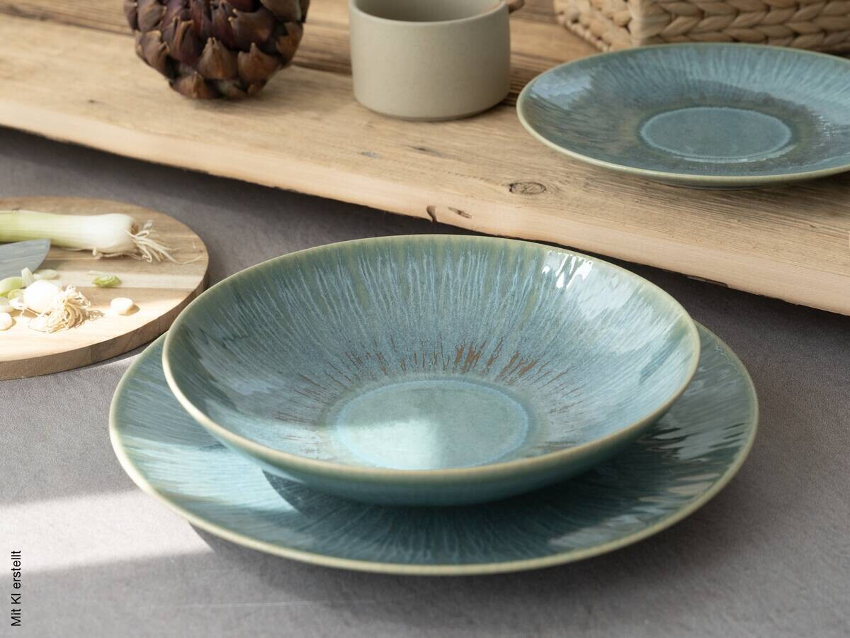 CreaTable Tafelservice Sea Breeze grün Steinzeug 18 tlg.