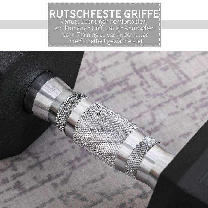 HOMCOM Hantel Gewichtstraining silber Metall B/H/L: ca. 32,6x9,9x14,8 cm