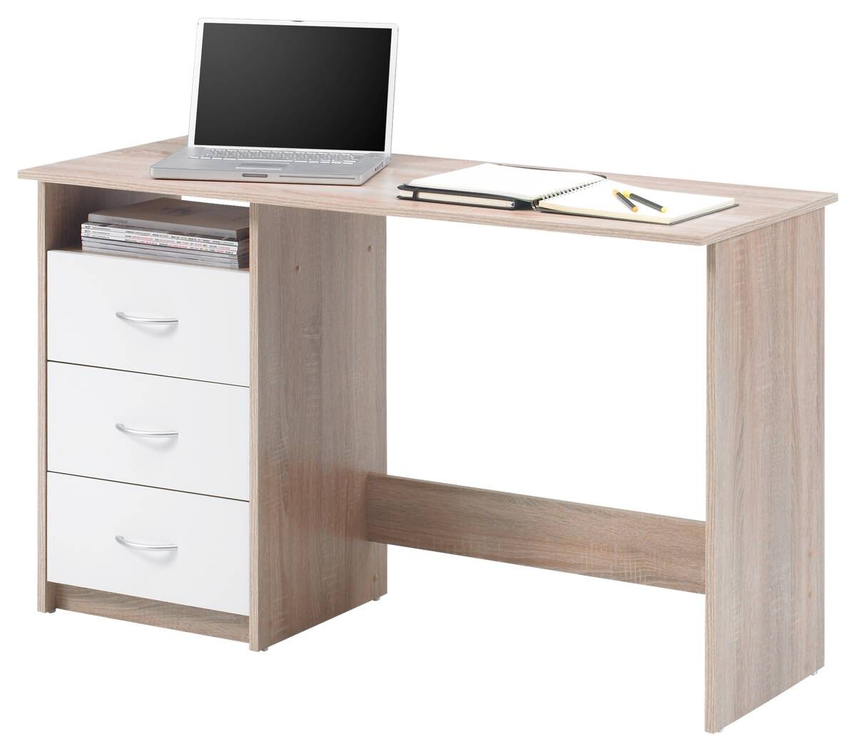 Schreibtisch Adria Eiche Sonoma Nachbildung weiß B/H/T: ca. 123x77x50 cm
