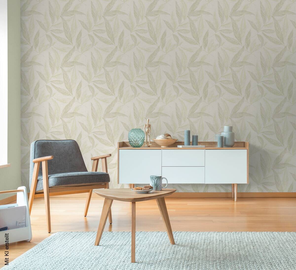 A.S.Creation Vliestapete silber grün creme B/H/D: ca. 53x1005x9,4 cm