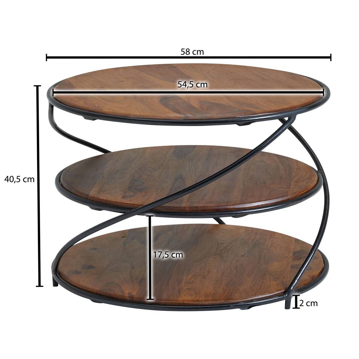 Wohnling Couchtisch braun B/H/T: ca. 58x40x58 cm