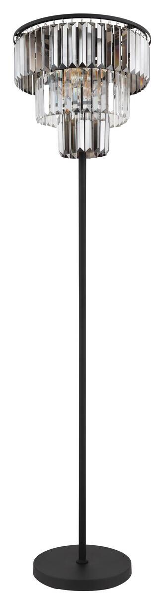 GLOBO Stehleuchte Rauch schwarz Glas Metall H/D: ca. 160x40 cm E27 3 Brennstellen