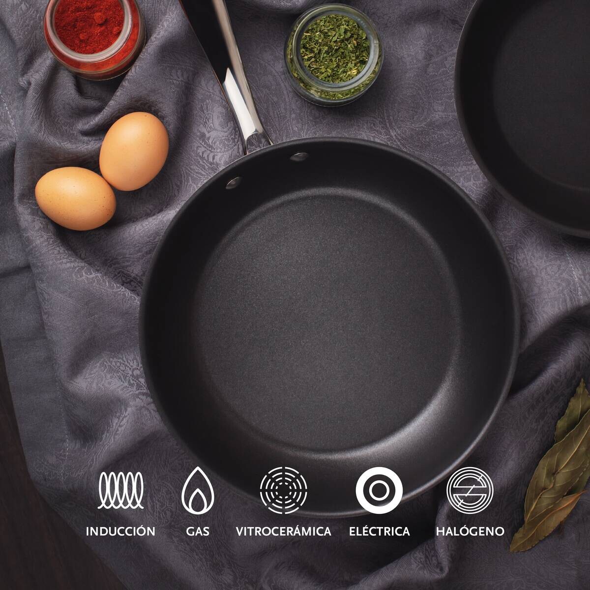 BERGNER Pfannenset BASTER schwarz Edelstahl 7 tlg.