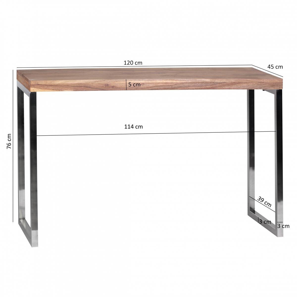 Konsolentisch natur Chrom Akazie Chrom B/H/T: ca. 120x76x45 cm