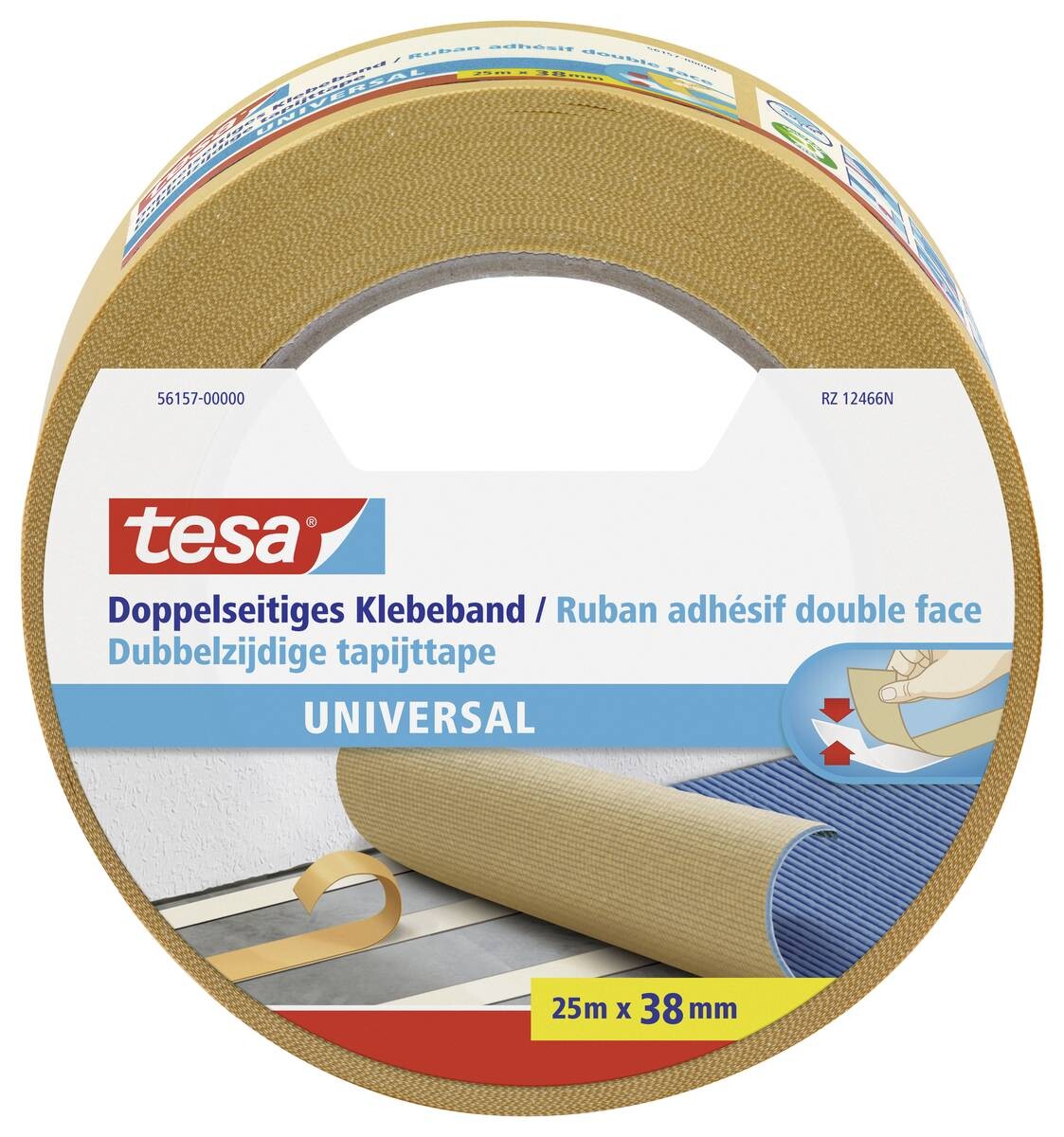 tesa Doppelseitiges Klebeband Universal B/L: ca. 3,8x2500 cm