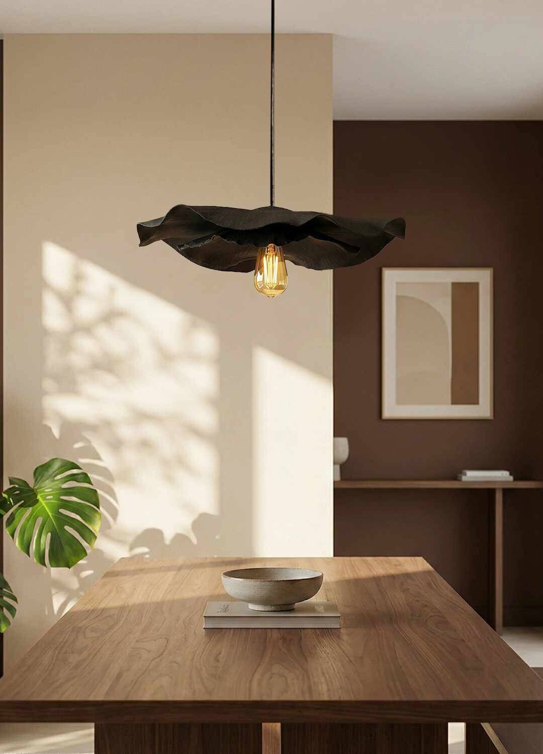 Opviq Pendelleuchte schwarz Kunststoff B/H/T/L/D: ca. 58x80x58x58x58 cm E27 1 Brennstellen