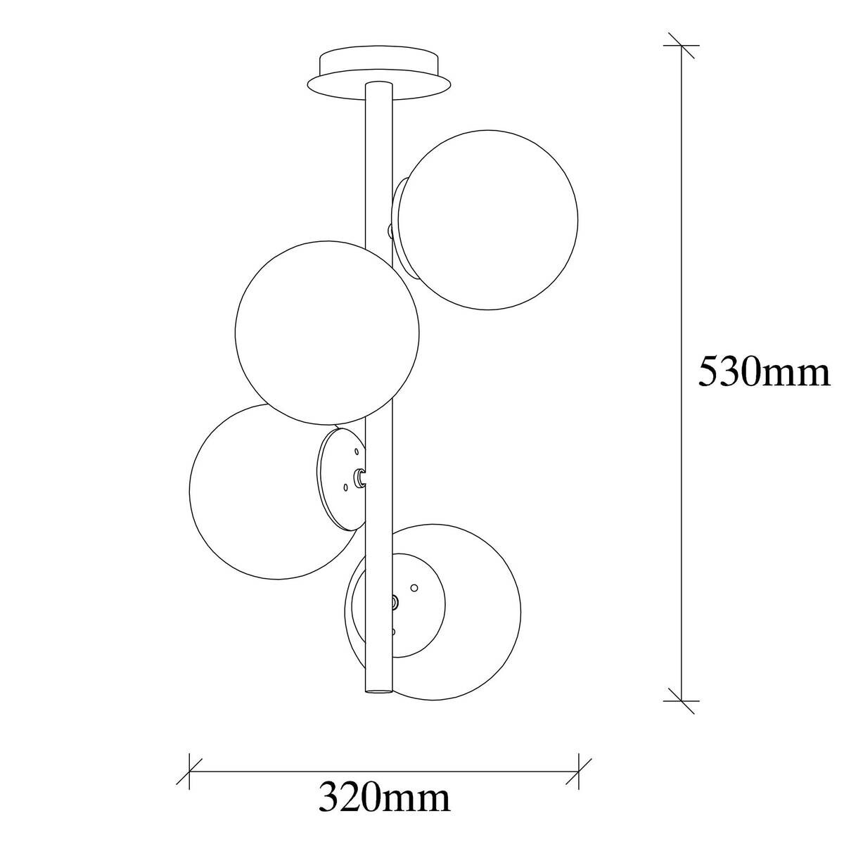 Pendelleuchte gold Metall Glas B/H/L/D: ca. 32x53x32x32 cm E27 4 Brennstellen