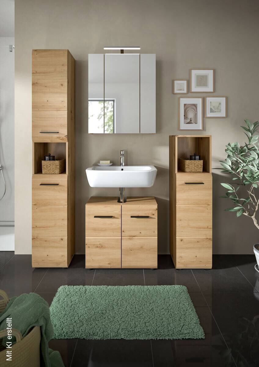 Badezimmer-Set Ice Artisan Oak Nachbildung B/H/T: ca. 150x185x46 cm