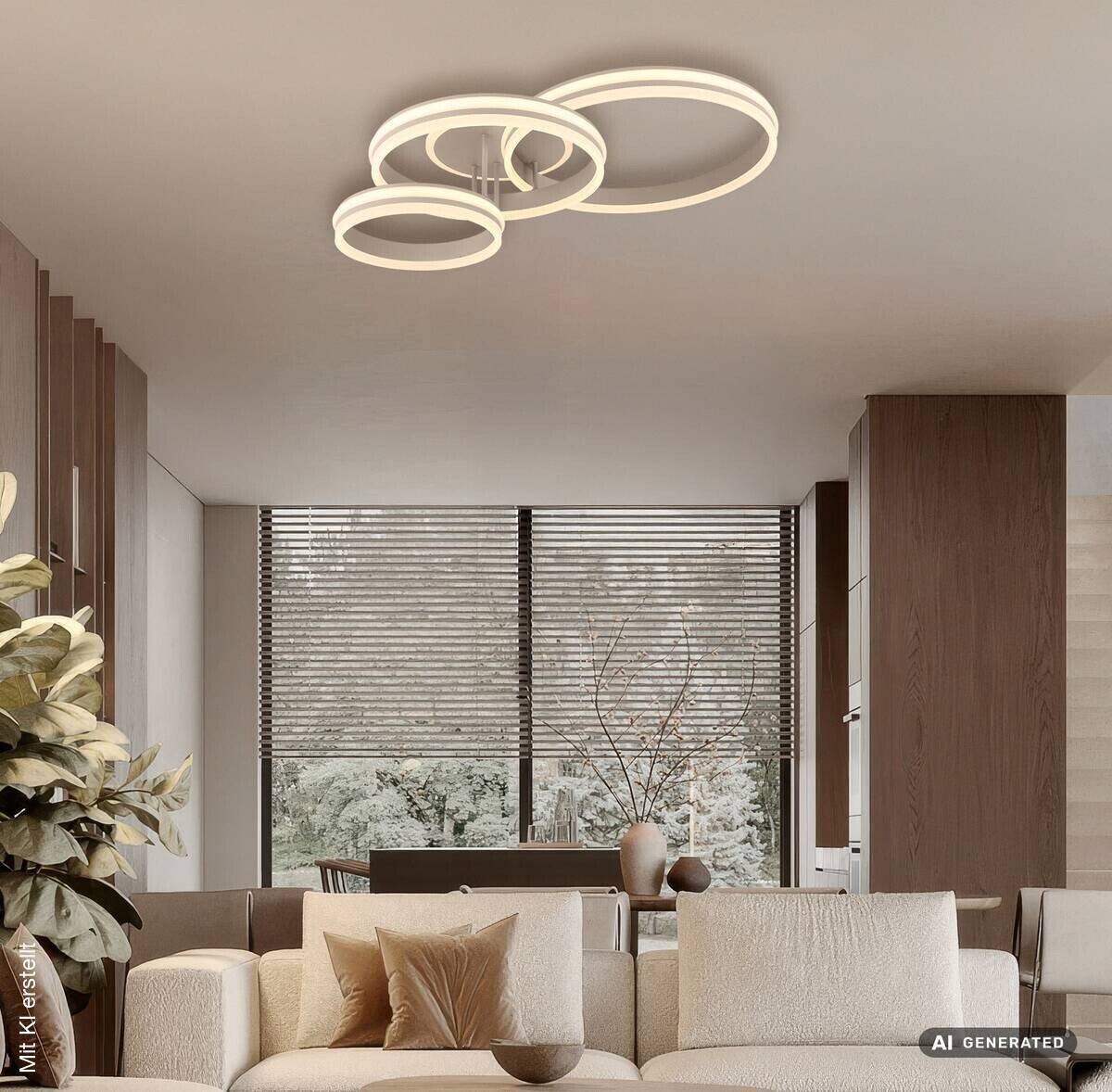 GLOBO LED-Deckenleuchte Opal sand Acryl Metall B/H/L: ca. 50x22x79,5 cm 1 Brennstellen