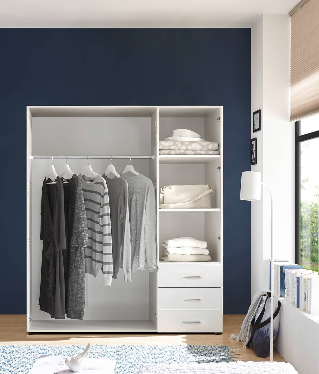 Kleiderschrank Harry weiß B/H/T: ca. 150x177x50 cm | weiß | 150,00/177,00/50,00 cm