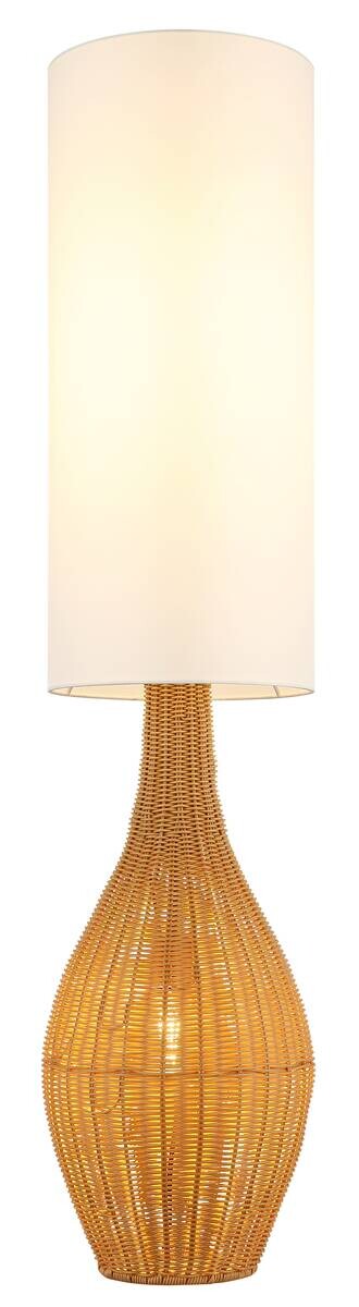 GLOBO Stehlampe ANKO 40970243 weiß braun Textil Kunststoff H/D: ca. 125x27 cm 2 Brennstellen