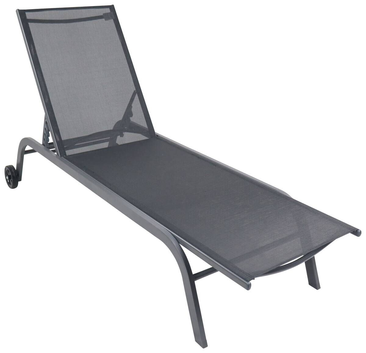 VCM Sonnenliege Sonlas schwarz Stahl B/H/L: ca. 58x32x192 cm