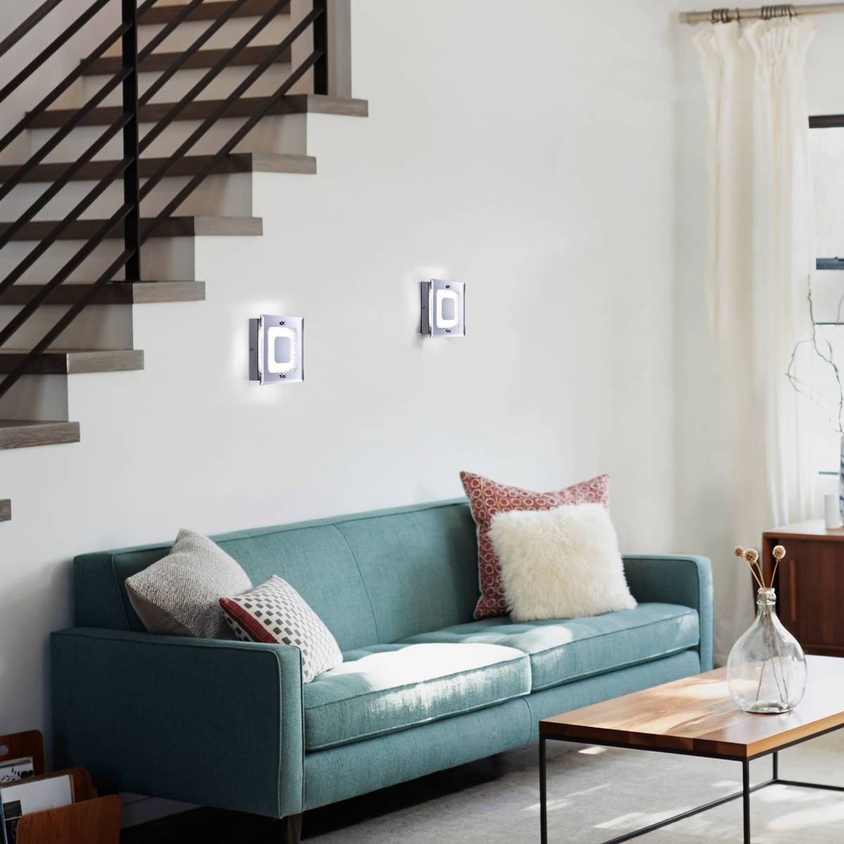 Just Light LED-Deckenleuchte LISA 11570-17 Chrom klar Metall Glas B/H/T: ca. 18x5,8x18 cm 1 Brennstellen