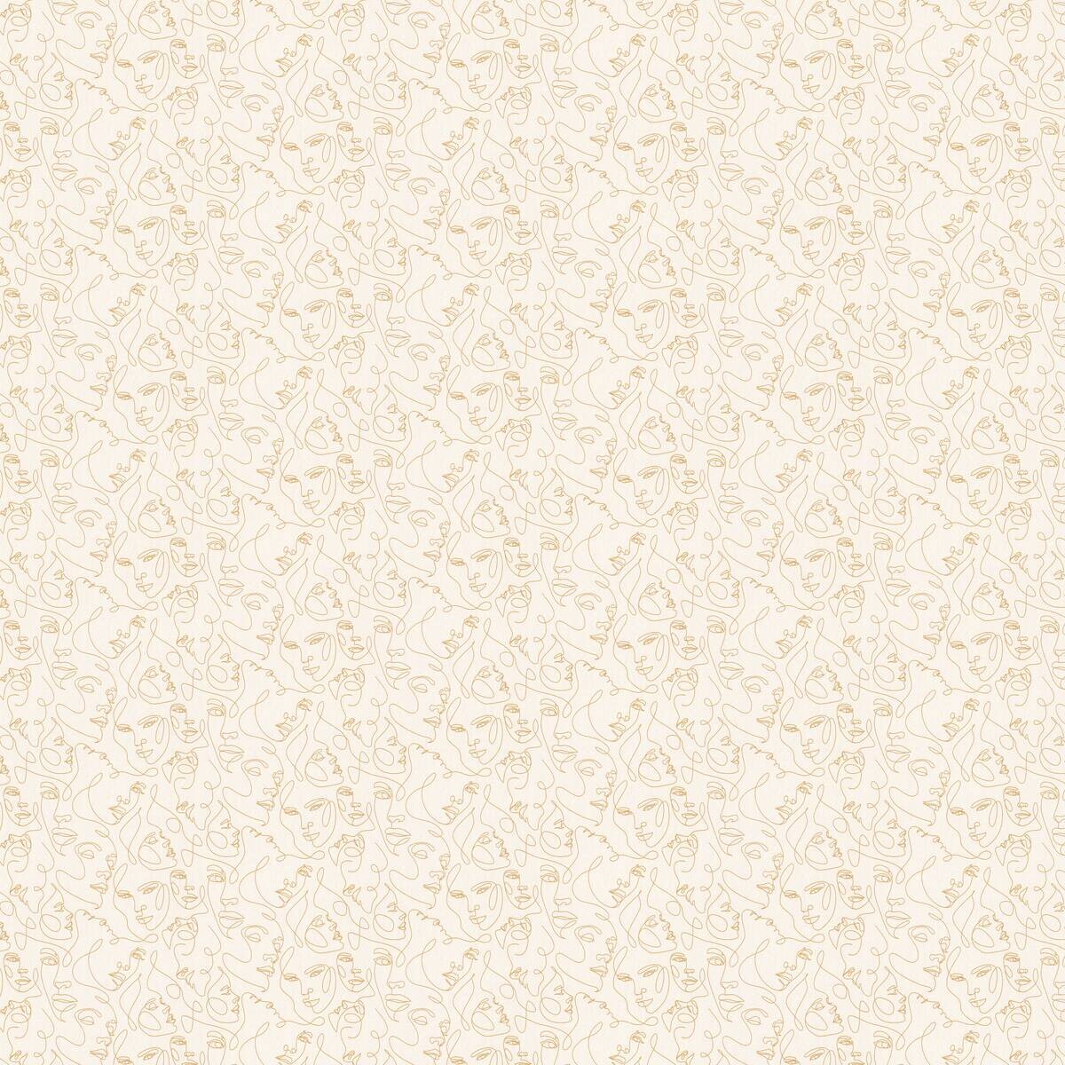 Vliestapete Abstrakt gold weiß B/L: ca. 53x1005 cm