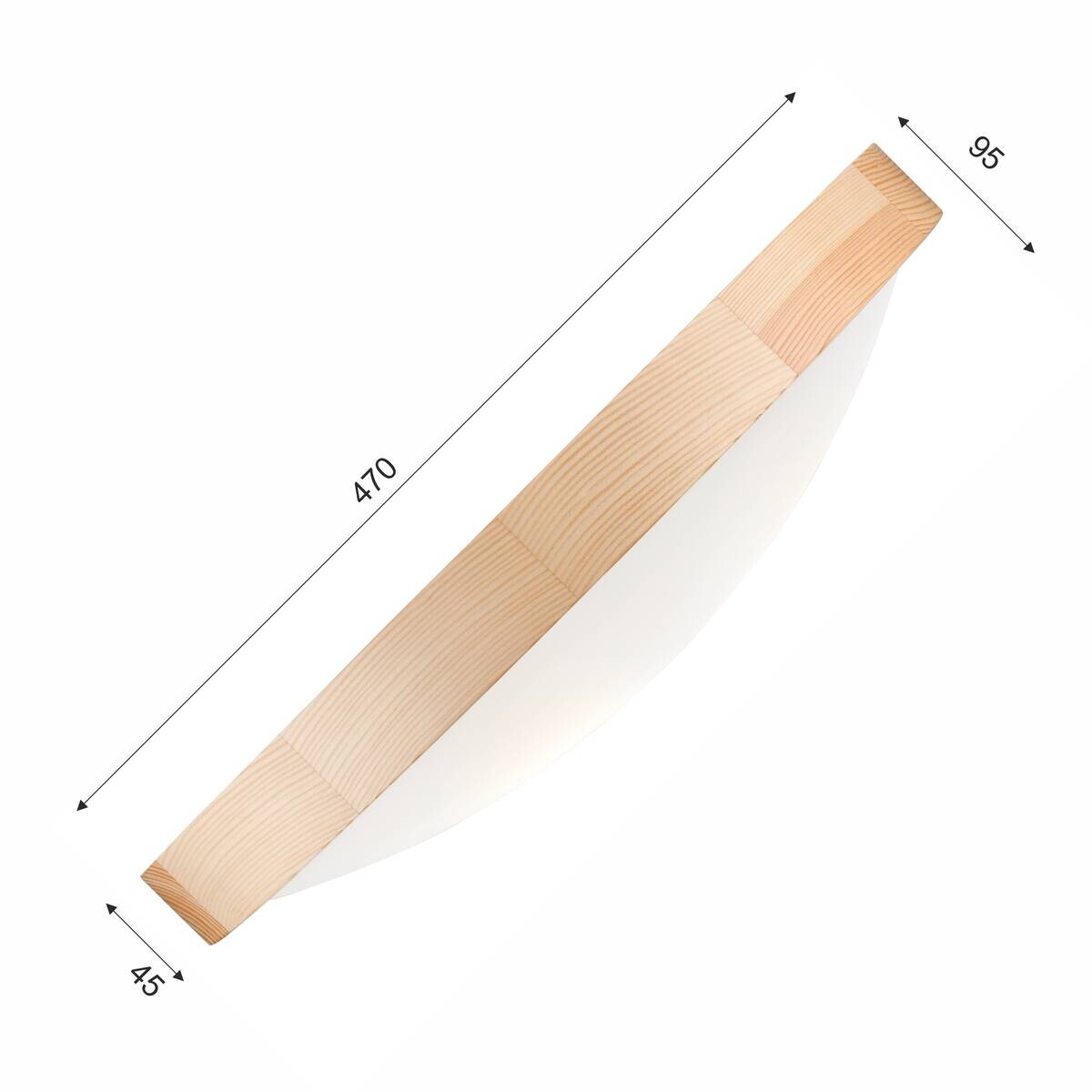 Lamkur Deckenleuchte ANELLO 41261 kiefer Holz Glas H/L: ca. 8x47 cm E27 3 Brennstellen