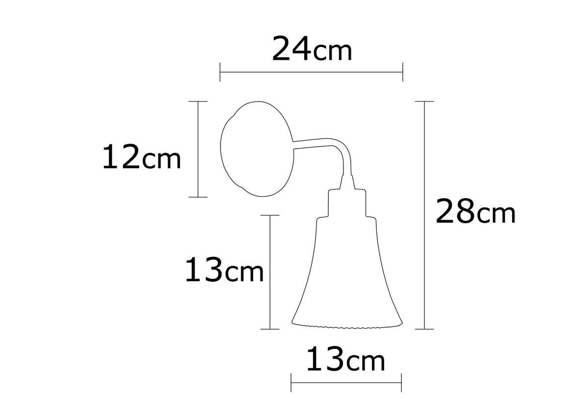 Opviq Wandleuchte schwarz Glas Eisen B/H/L: ca. 13x28x13 cm E27 1 Brennstellen