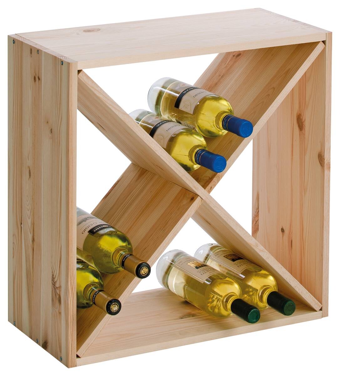 Zeller Weinregal natur Bambus B/H/L: ca. 25x52x52 cm