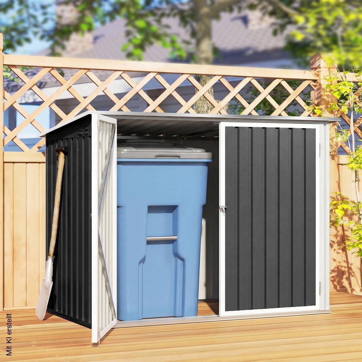 Outsunny Mülltonnenbox dunkelgrau B/H/T/L: ca. 108x129,5x108x179,5 cm