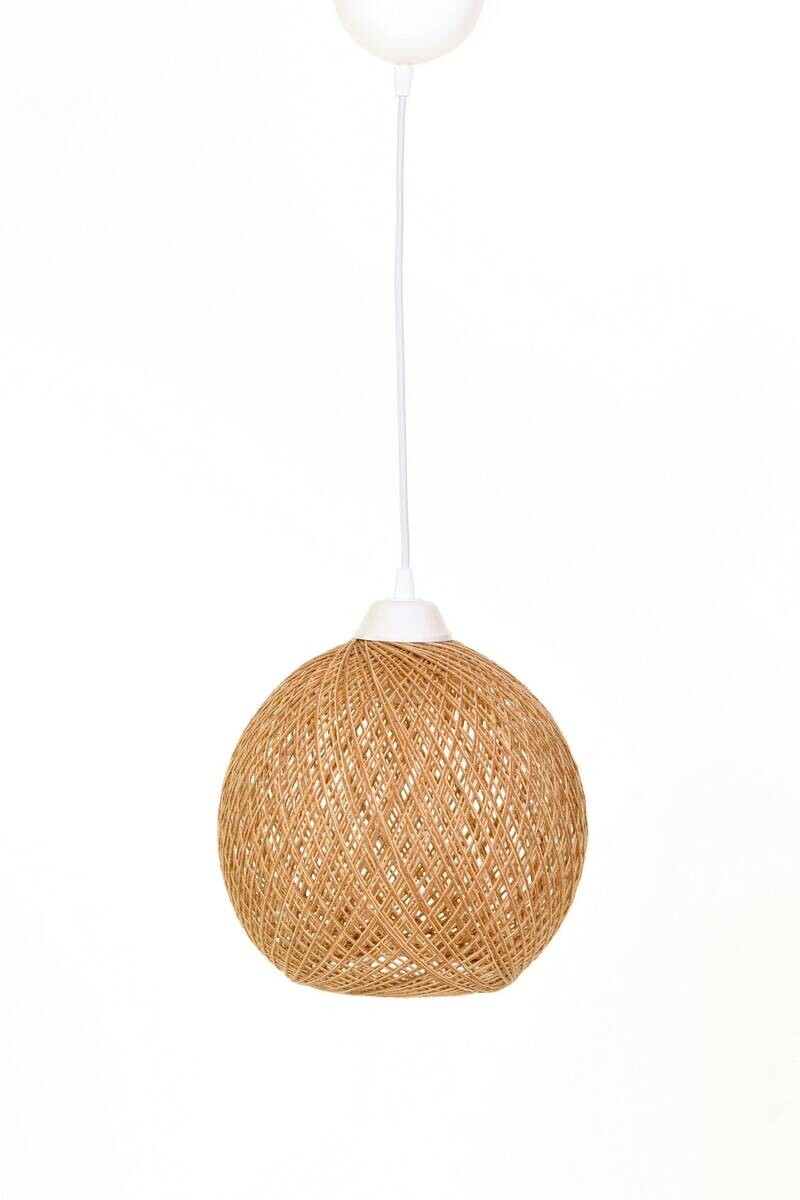 Opviq Pendelleuchte ecru braun B/H/T/L: ca. 22x55x24x22 cm E27 1 Brennstellen