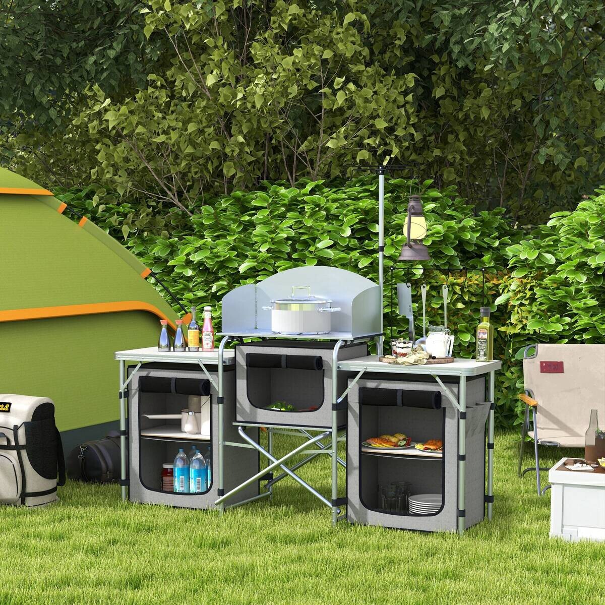 Outsunny Campingküche B/H/L: ca. 48x119x172 cm