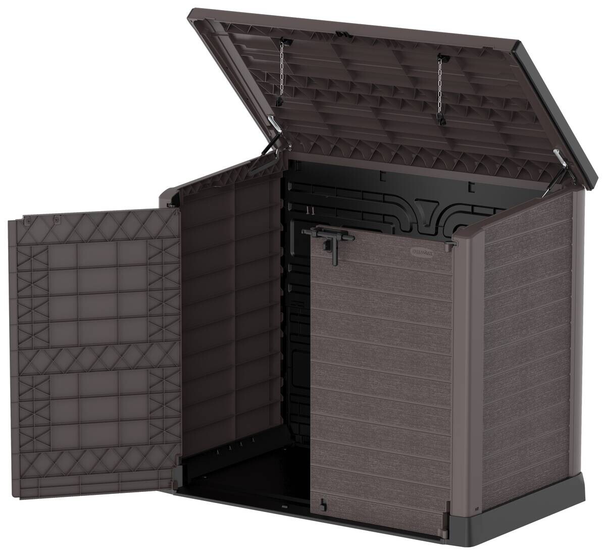 VCM Mülltonnenbox 2er StoreAway braun Kunststoff B/H/L: ca. 145x125x83 cm