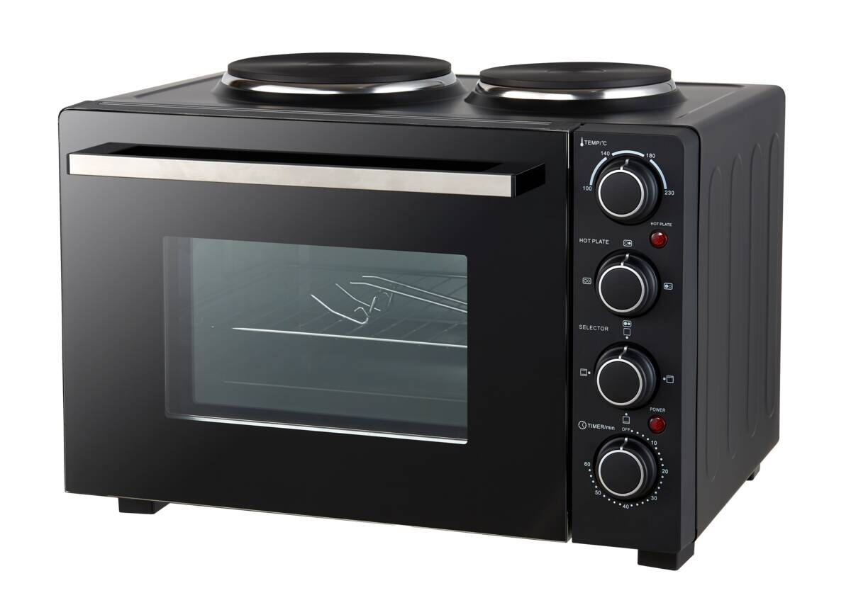 POCOline Mini-Backofen silber Glas B/H/L: ca. 42,6x35,7x51,1 cm ca. 30 l