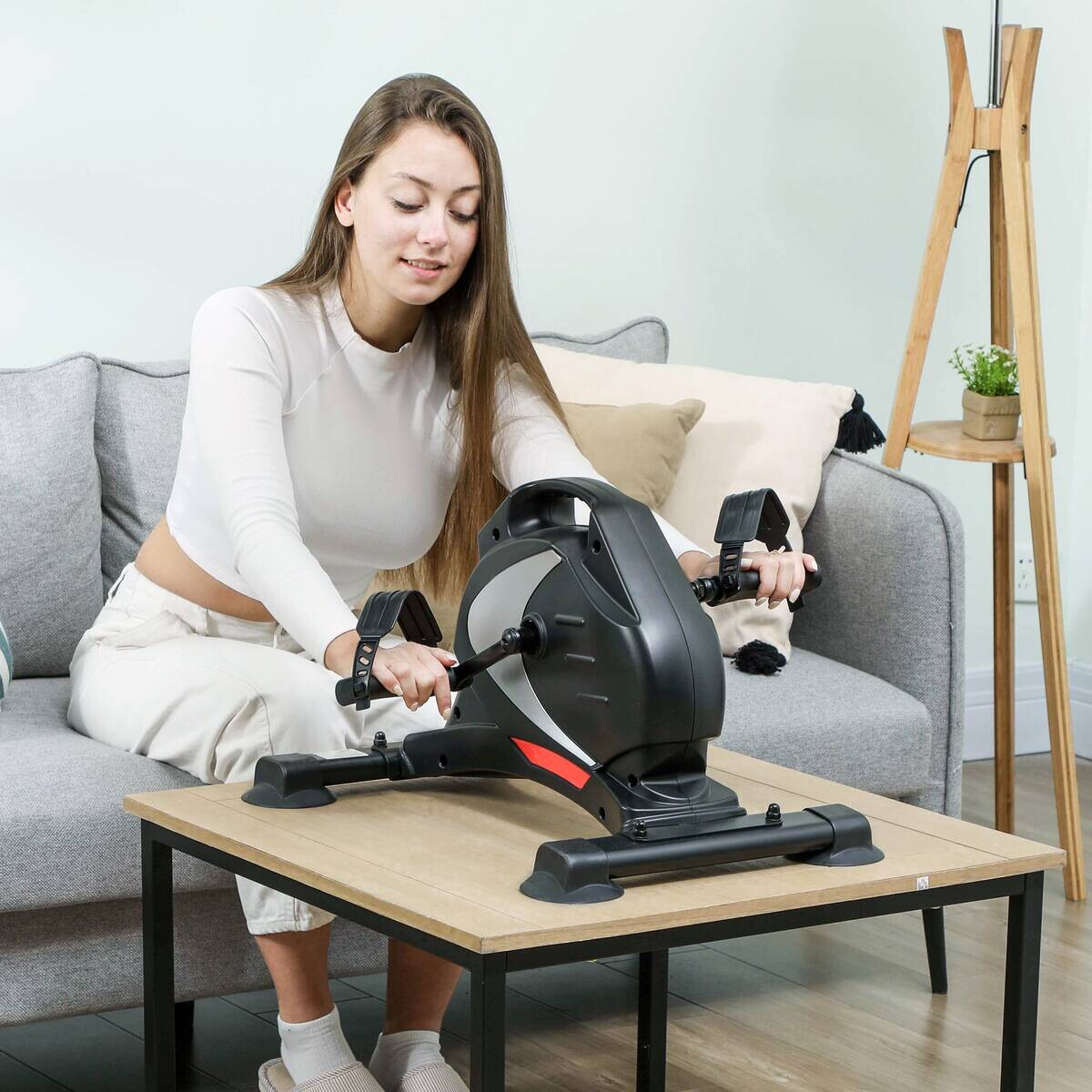 SPORTNOW Pedaltrainer schwarz Stahl B/H/L: ca. 48x37x58 cm