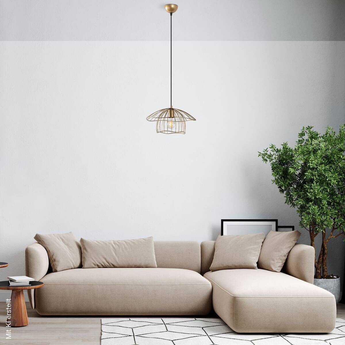 Opviq Pendelleuchte gold B/H/T: ca. 68x112x68 cm E27 1 Brennstellen