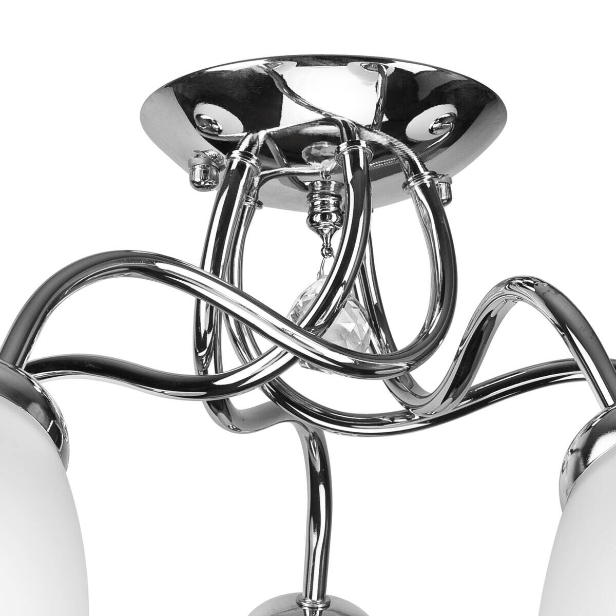 Lamkur Deckenleuchte Miranda Chrom Glas Metall H/L: ca. 31x60 cm E27 5 Brennstellen