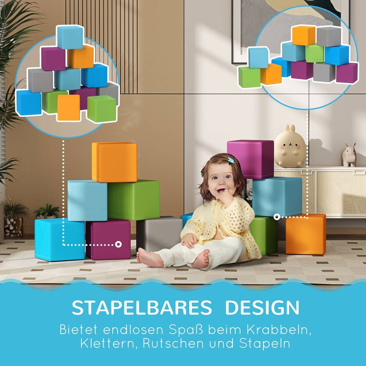 HOMCOM Softbausteine B/H/L: ca. 20x20x20 cm