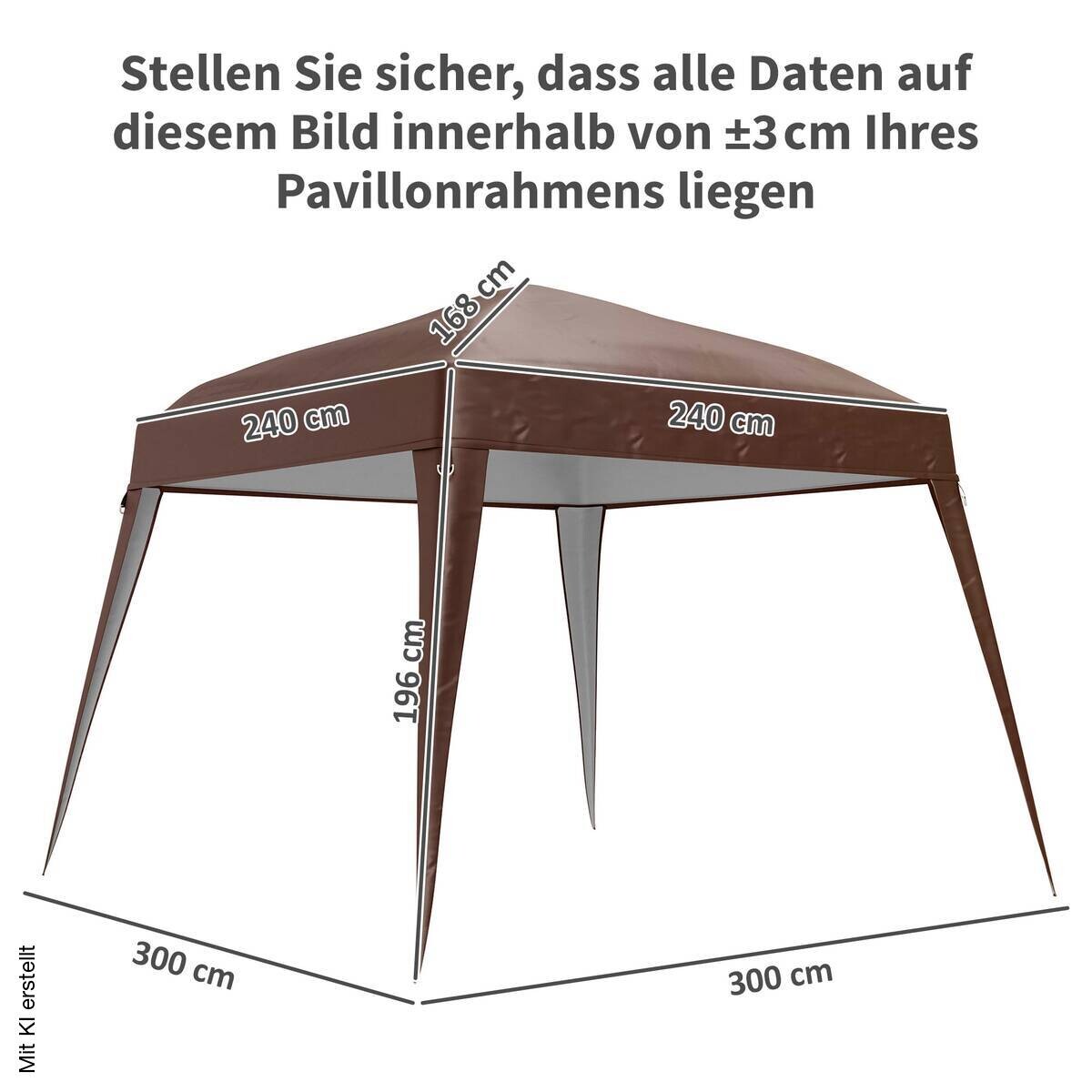 Outsunny Ersatzdach kaffee Polyester B/H/L: ca. 300x1x300 cm