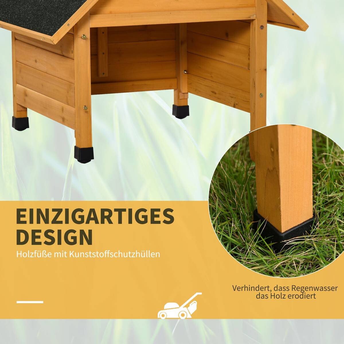 Outsunny Mährobotergarage natur B/H/L: ca. 76x70x75 cm