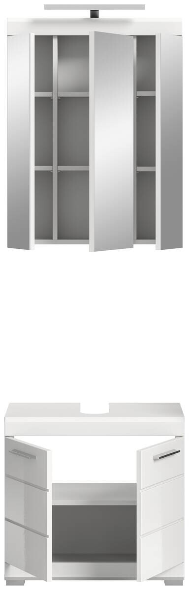Badezimmer-Set Scout weiß weiß Hochglanz B/H/T: ca. 60x191x34 cm