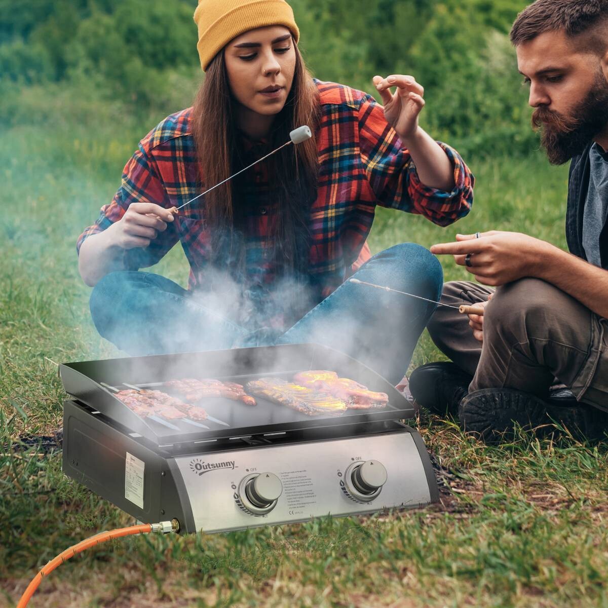 Outsunny Gasgrill Stahl B/H/L: ca. 46x21x48,5 cm