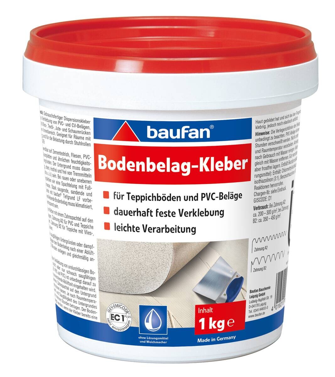 Baufan Kleber reicht für ca. 3qm