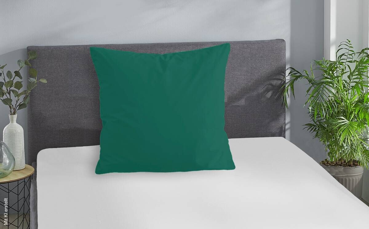 Kissenbezug Jersey petrol Baumwolle B/L: ca. 80x80 cm