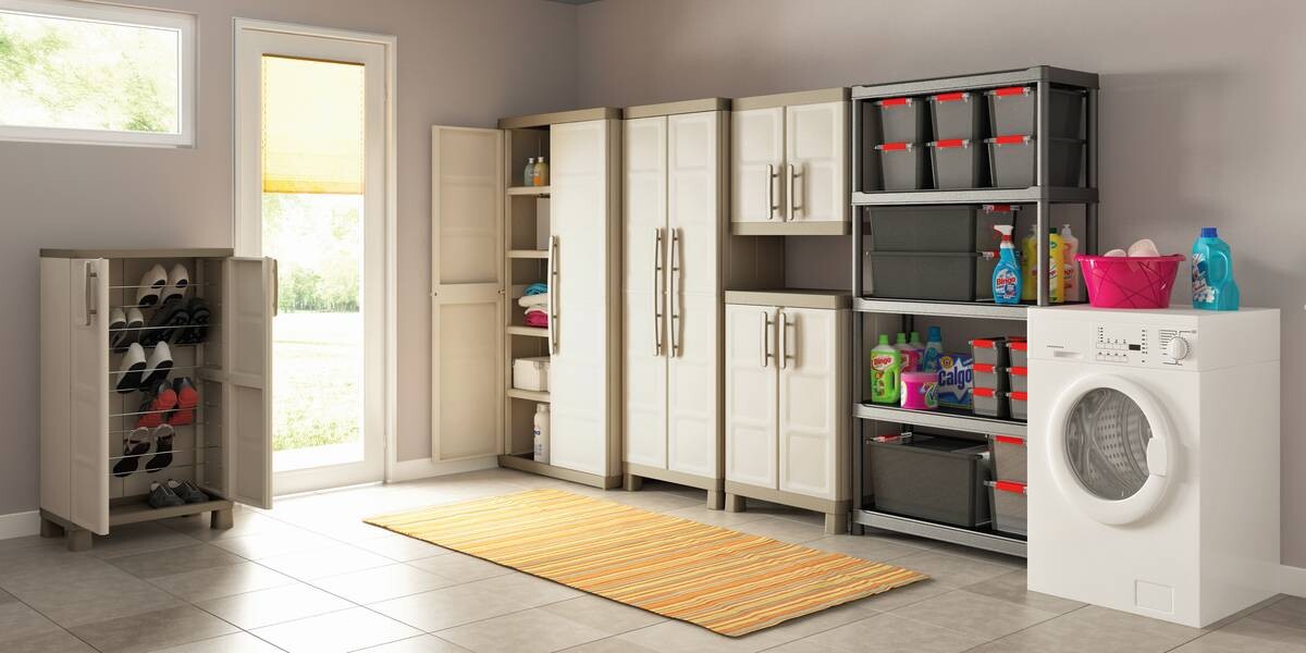 Keter Kunststoffschrank Excellence beige Kunststoff B/H/T: ca. 65x97x45 cm