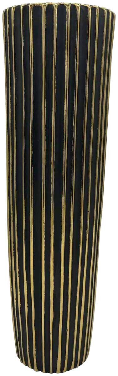 Vase schwarz Keramik B/H: ca. 15x46,5 cm