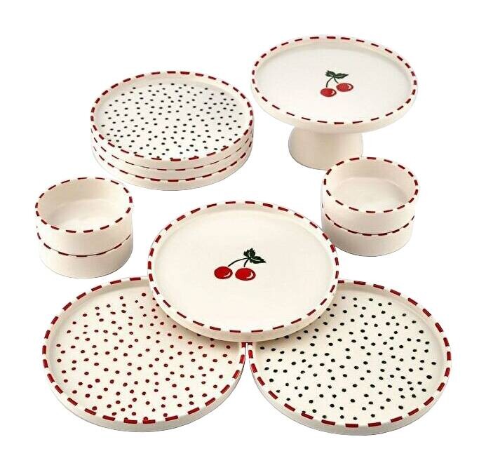 HermiaConcept Frühstücksservice beige Keramik 11 tlg.