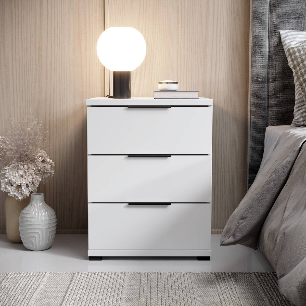 Nachtkonsole Salermo weiß B/H/T: ca. 46x61x42 cm