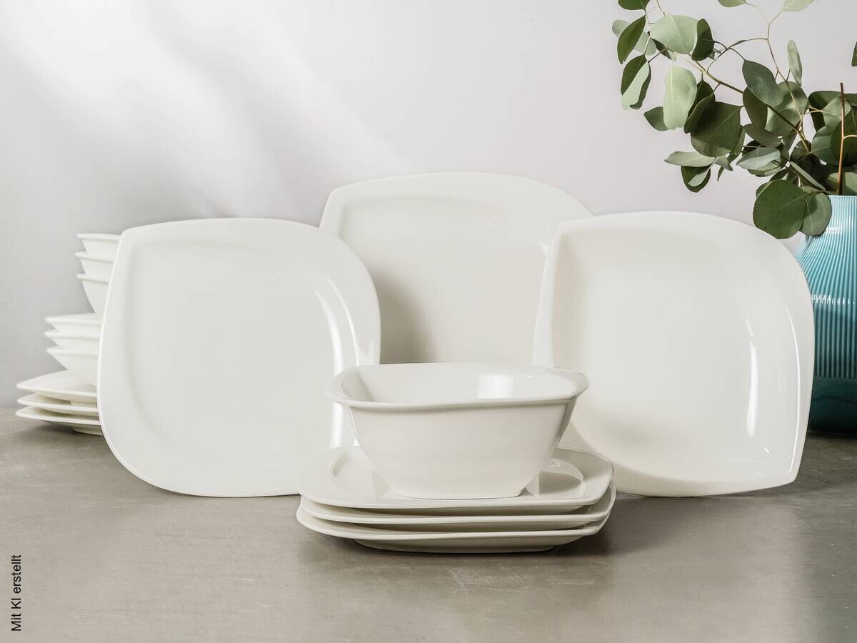 CreaTable Kombiservice Melbourne weiß Porzellan 16 tlg.