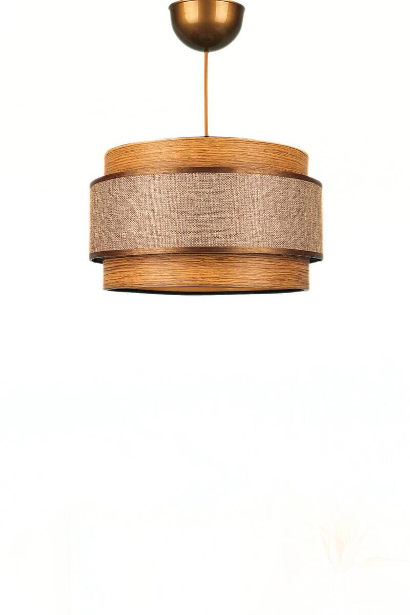 Opviq Pendelleuchte braun Kunststoff Stoff B/T/L: ca. 28x28x28 cm E27 1 Brennstellen