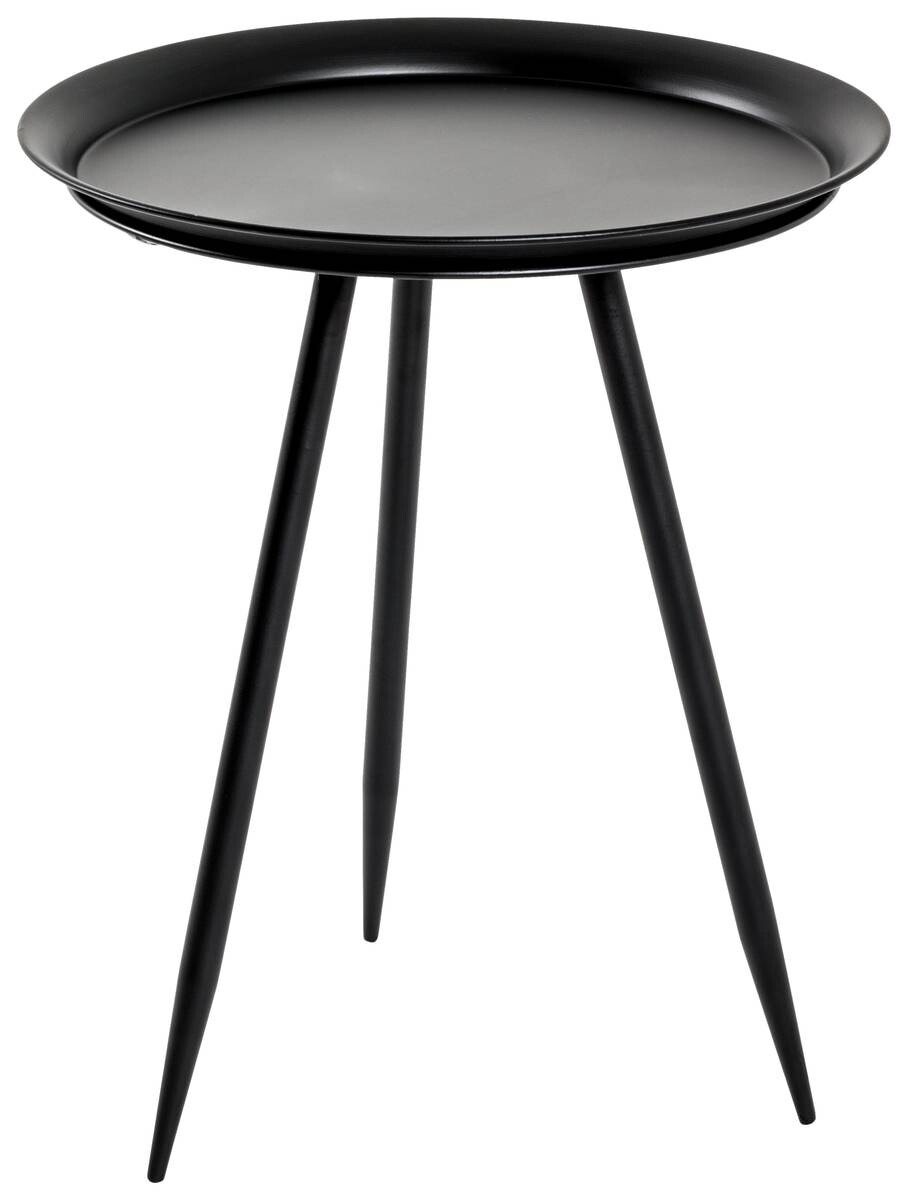 Beistelltisch schwarz lackiert Metall H/D: ca. 54x44 cm