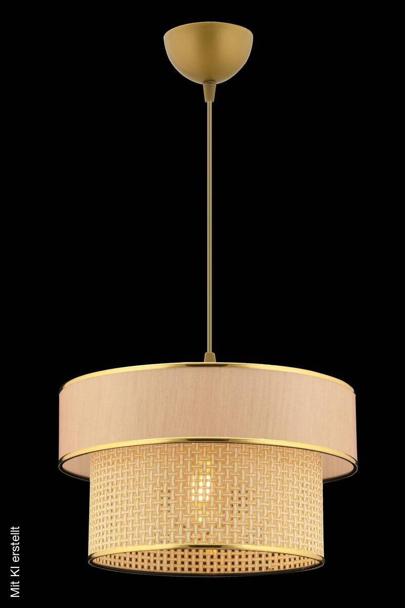 Opviq Pendelleuchte Ero Hazeran beige kamel Baumwolle B/H/T/L/D: ca. 30x65x30x30x30 cm E27 1 Brennstellen