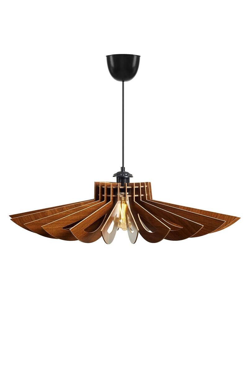 Opviq Pendelleuchte nussbaum MDF B/H/L: ca. 68x50x68 cm E27 1 Brennstellen