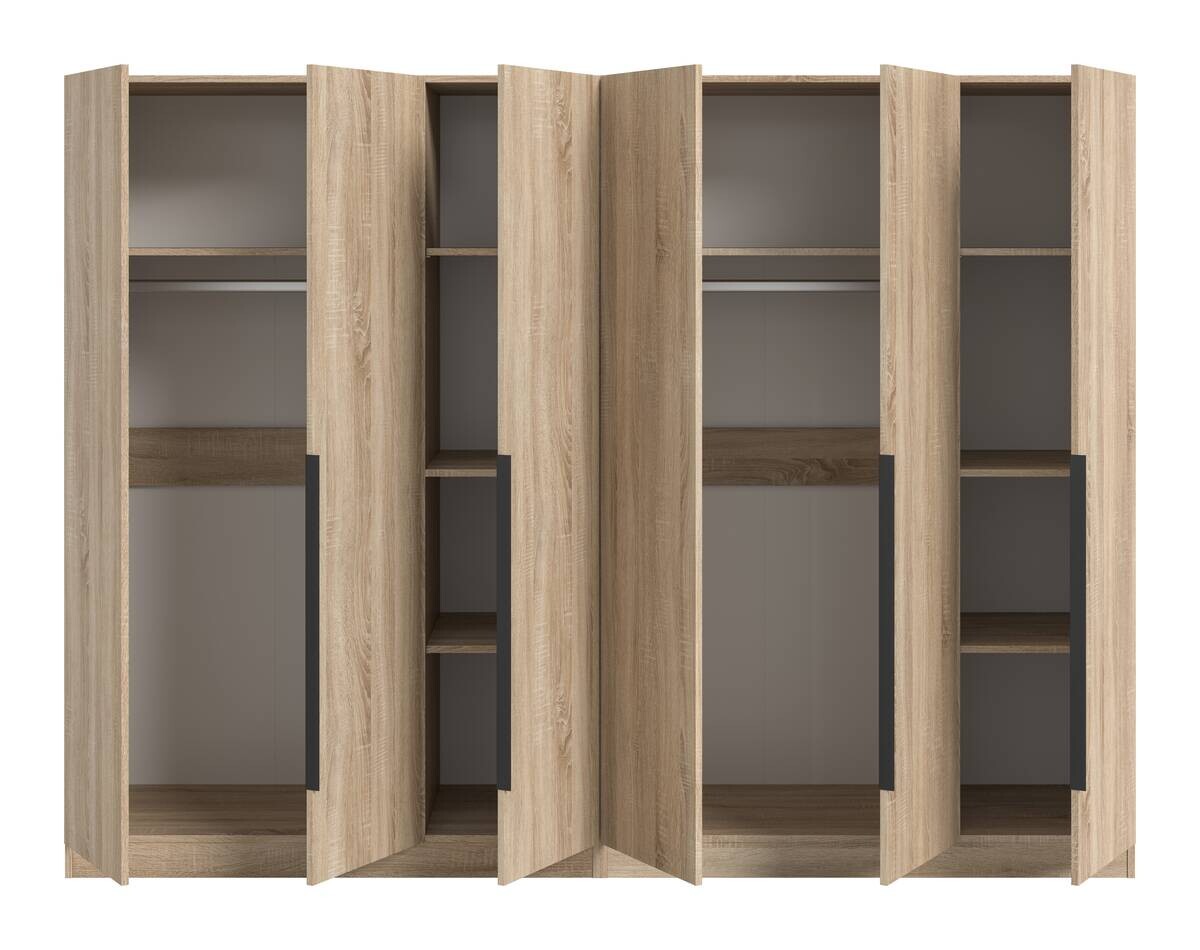 Kleiderschrank KOPENHAGEN Eiche Sonoma Nachbildung B/H/T: ca. 240x181x52 cm