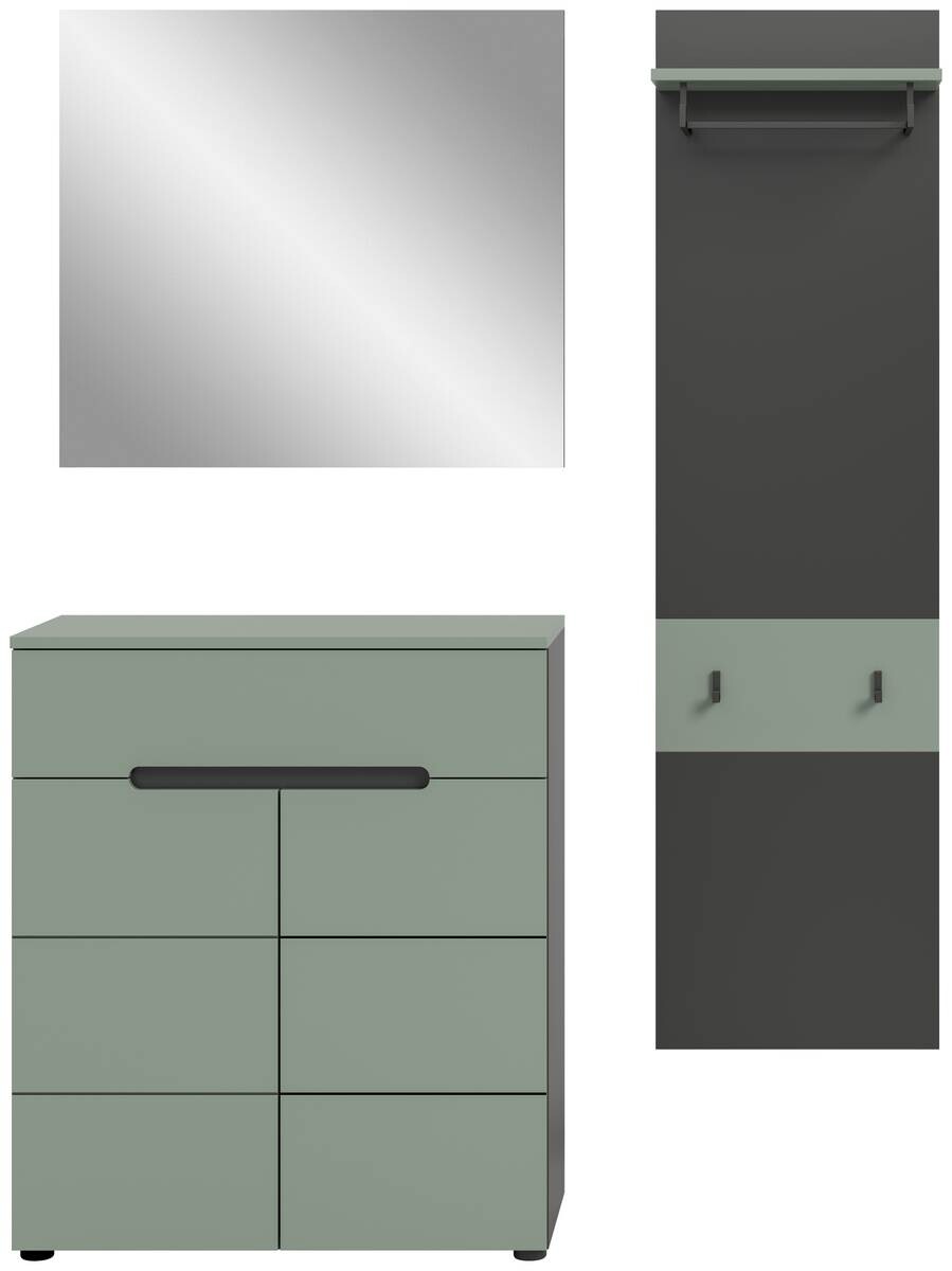 Garderobe Canu grün basaltgrau Nachbildung B/H/T: ca. 140x190x37 cm