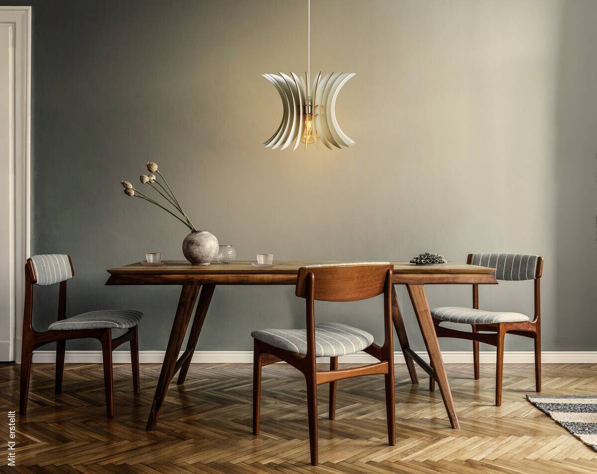Opviq Pendelleuchte weiß MDF B/H/T/L/D: ca. 20x60x20x20x20 cm E27 1 Brennstellen
