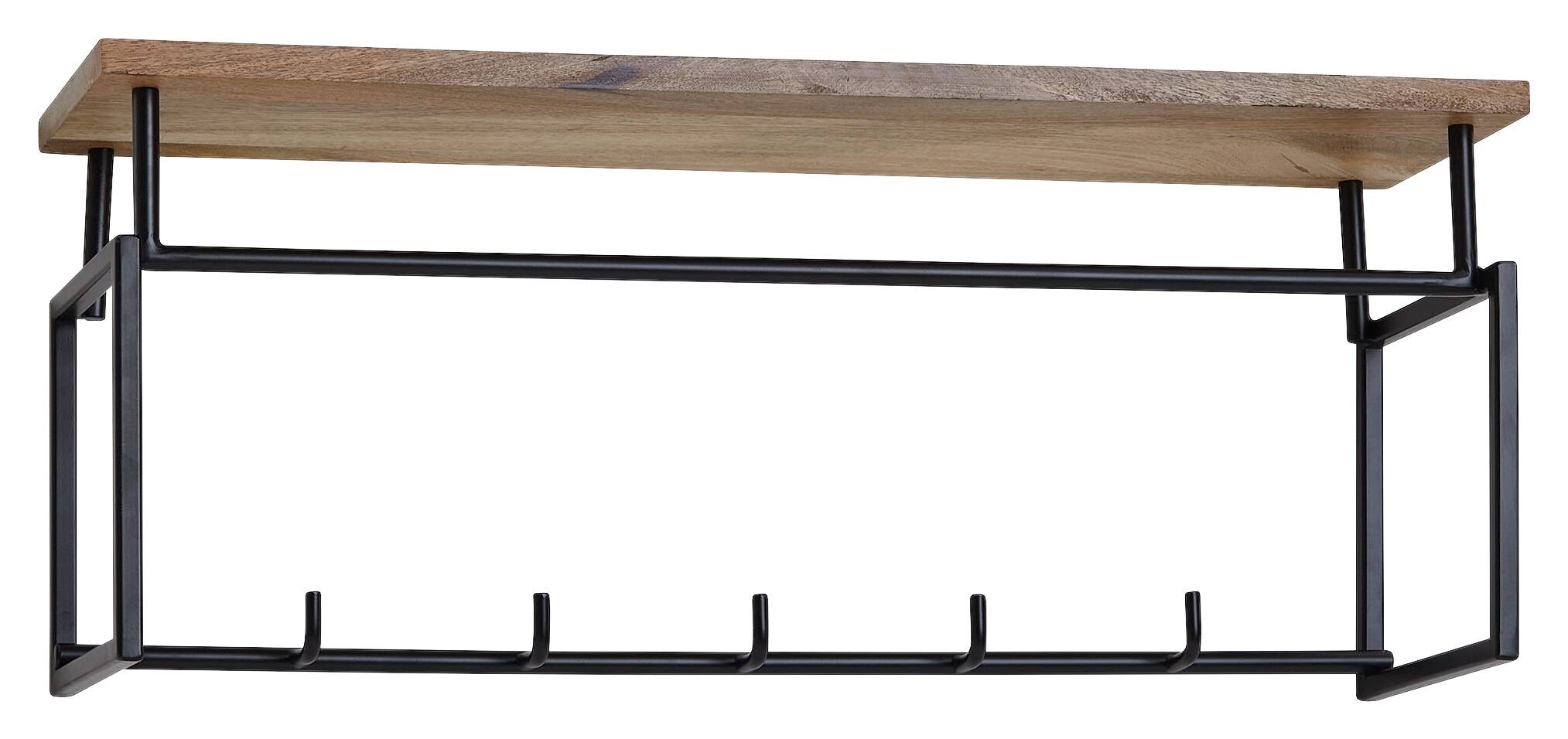 Garderobe natur schwarz pulverbeschichtet B/H/T: ca. 71x29x20 cm
